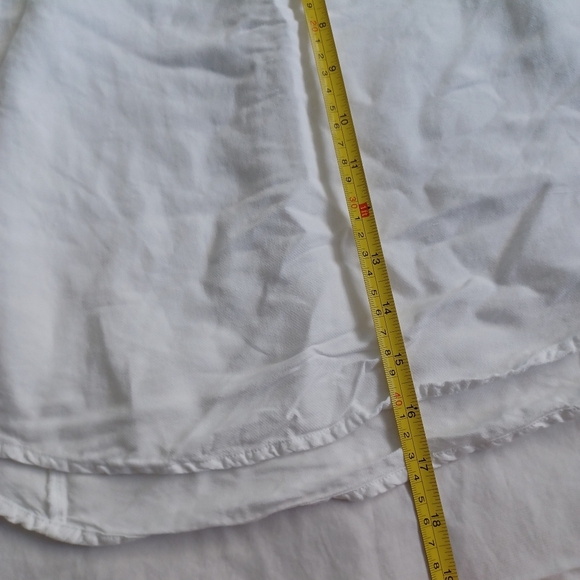 Maeve Anthropologie White Linen Top Boat Neck Balloon Sleeve Women Sz 4 Peasant - Picture 10 of 14